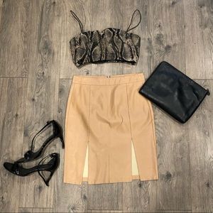 FOREVER 21 | Faux Leather Double Split Skirt